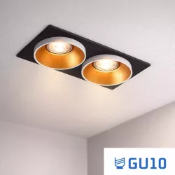 OPRAWA HALOGENOWA lampa LED SUFITOWA STAŁA GU10 MR16 czarna złota-5908263388321