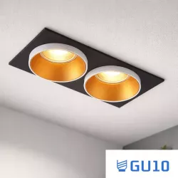 OPRAWA HALOGENOWA lampa LED SUFITOWA STAŁA GU10 MR16 czarna złota-5908263388321