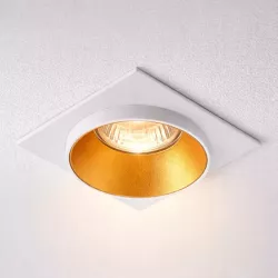 OPRAWA HALOGENOWA lampa LED SUFITOWA STAŁA GU10 MR16 biała złota-5908263388307