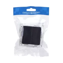 Łącznik podwójny dwubiegunowy podtynkowy czarny, 74x74mm - 8433325209421