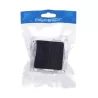 Łącznik podwójny dwubiegunowy podtynkowy czarny, 74x74mm - 8433325209421