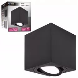 Oprawa Halogenowa Sufitowa Lampa Natynkowa GU10 Tuba LED czarna kwadratowa-5908263384538