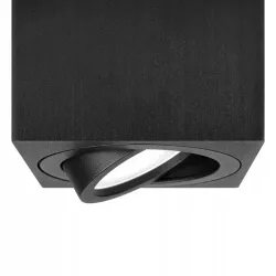 Oprawa Halogenowa Sufitowa Lampa Natynkowa GU10 Tuba LED czarna kwadratowa-5908263384538