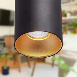 Oprawa Halogenowa sufitowa Natynkowa Tuba LED GU10 spot CZARNY ZŁOTY-5908263388369