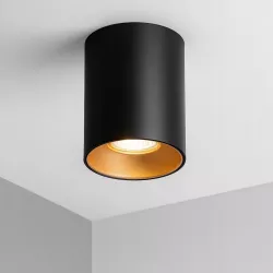 Oprawa Halogenowa sufitowa Natynkowa Tuba LED GU10 spot CZARNY ZŁOTY-5908263388369