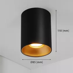 Oprawa Halogenowa sufitowa Natynkowa Tuba LED GU10 spot CZARNY ZŁOTY-5908263388369