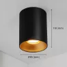 Oprawa Halogenowa sufitowa Natynkowa Tuba LED GU10 spot CZARNY ZŁOTY-5908263388369