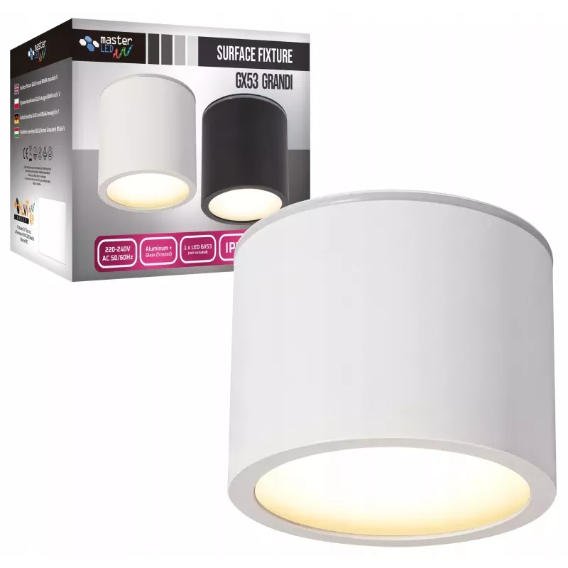 Oprawa Natynkowa okrągła GX53 Halogenowa Tuba LED sufitowa biała-5904703010647