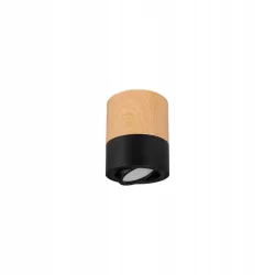 LAMPKA NATYNKOWA CZARNY MAT DREWNO 9W REGULOWANA 15 STOPNI-5904703013693
