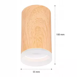 Oprawa Natynkowa GU10 DREWNO Halogenowa Tuba LED sufitowa-5904703013594