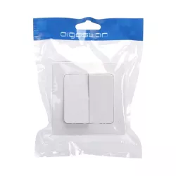 Łącznik podwójny dwubiegunowy podtynkowy biały, 82x82mm - 8433325209629