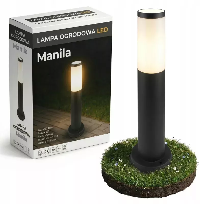 Lampa LED stojąca Ogrodowa słupek 45cm zewnętrzna E27 LED-5903002033838