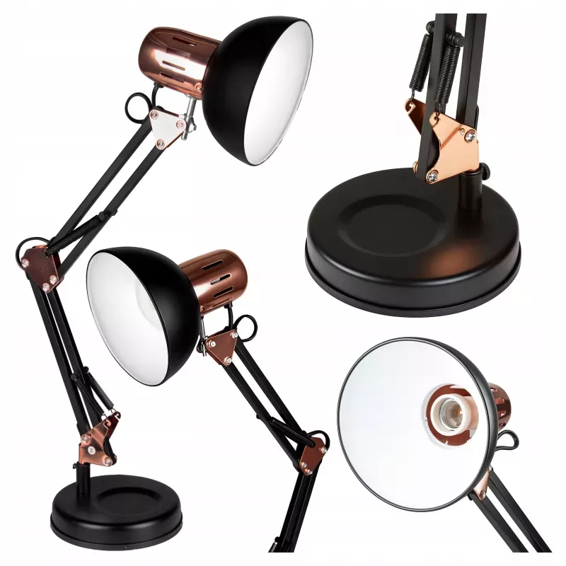 Lampka Na Biurko Biurkowa Nocna szkolna E27 LED Kreślarska Regulowana-5904703009405