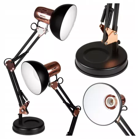 Lampka Na Biurko Biurkowa Nocna szkolna E27 LED Kreślarska Regulowana-5904703009405