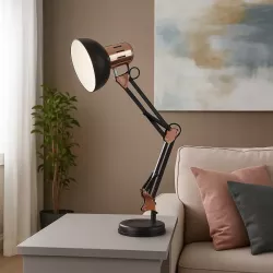 Lampka Na Biurko Biurkowa Nocna szkolna E27 LED Kreślarska Regulowana-5904703009405
