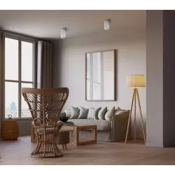 Tuba sufitowa lampa spot natynkowa ryflowana długa smukła biała GU10 IP20-5904703021650