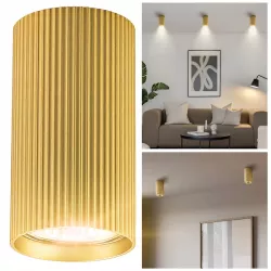 OPRAWA NATYNKOWA LED SUFITOWA LUCERNO GU10 ZŁOTA IP20 SPOT TUBA SUFITOWA-5904703021674