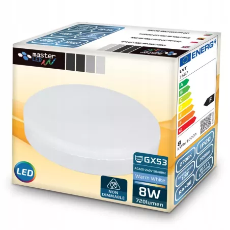 Żarówka LED GX53 8W biały ciepły 2700K SMD 230V MOCNA WYDAJNA-5904703008323