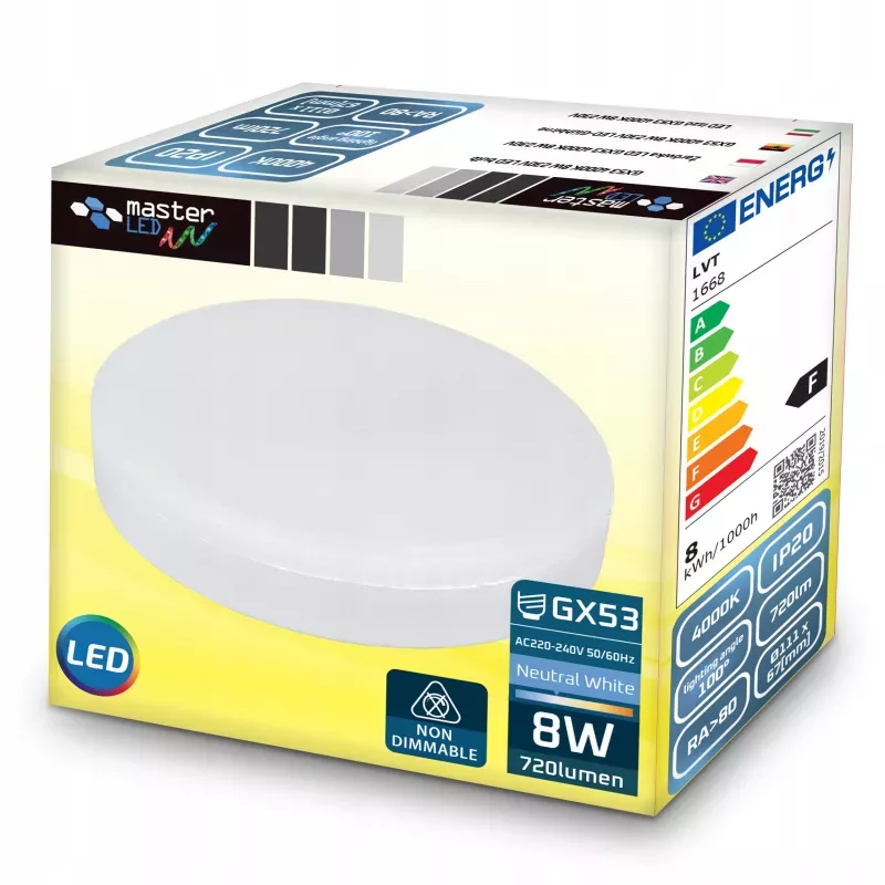 Żarówka LED GX53 8W biały neutralny 4000K SMD 720lm 230V-5904703008330