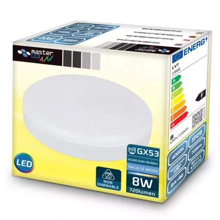 Żarówka LED GX53 8W biały neutralny 4000K SMD 720lm 230V-5904703008330