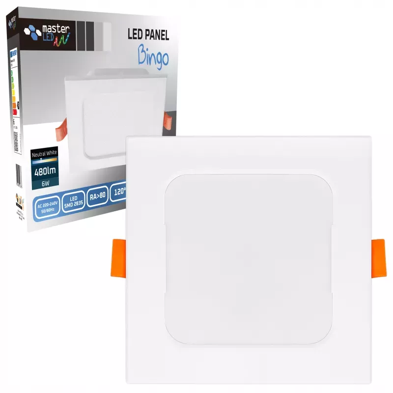 Plafon LED PODTYNKOWY 6W panel KWADRATOWY LAMPA sufitowa oprawa-5903002031094