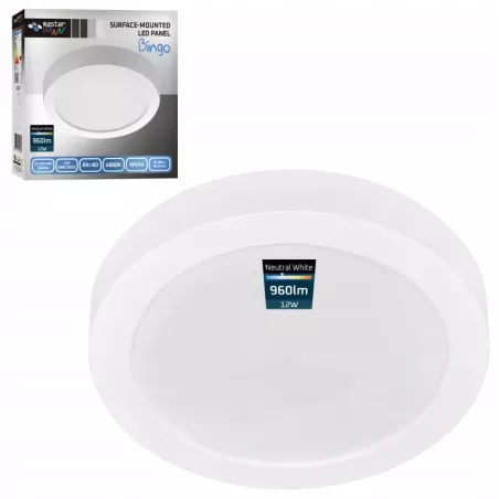 Lampa sufitowa plafon led 4000K NATYNKOWY 12W panel okrągły LAMPA oprawa-5904703016984