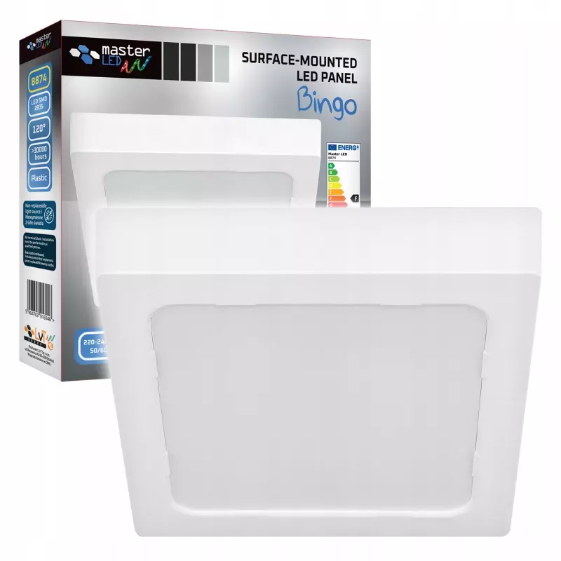 Plafon LED Sufitowy Natynkowy KWADRATOWY 24W REGULOWANY 3CCT 2700/4000/6500-5904703016960