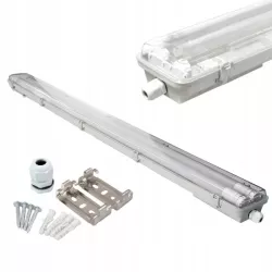 Oprawa Sufitowa Lampa Hermetyczna LED Komplet Tuby 2x36W IP65 120cm Zimna-5904703013174