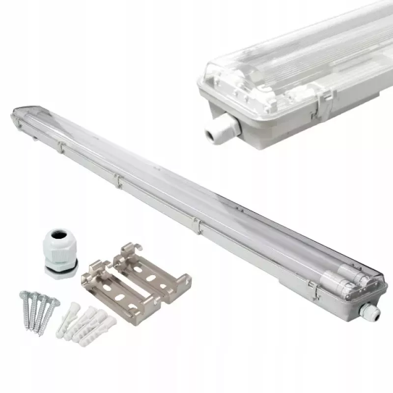 Oprawa Sufitowa Lampa Hermetyczna LED Komplet Tuby 2x36W IP65 120cm Zimna-5904703013174