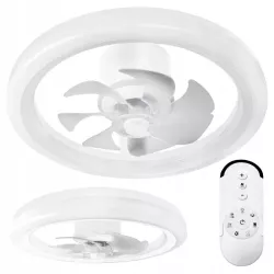 Lampa z WIATRAKIEM sufitowa LED regulacja plafon 45W 3 BARWY pilot BIAŁY-5904703014843