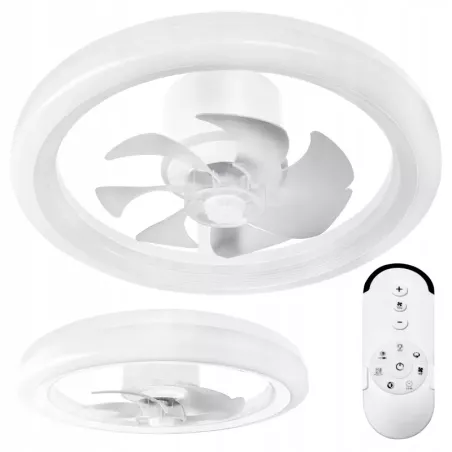 Lampa z WIATRAKIEM sufitowa LED regulacja plafon 45W 3 BARWY pilot BIAŁY-5904703014843