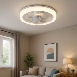 Lampa z WIATRAKIEM sufitowa LED regulacja plafon 45W 3 BARWY pilot BIAŁY-5904703014843