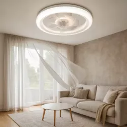 Lampa z WIATRAKIEM sufitowa LED regulacja plafon 45W 3 BARWY pilot BIAŁY-5904703014843
