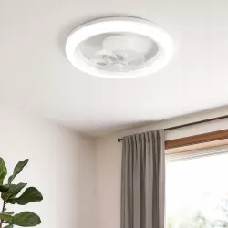 Lampa z WIATRAKIEM sufitowa LED regulacja plafon 45W 3 BARWY pilot BIAŁY-5904703014843