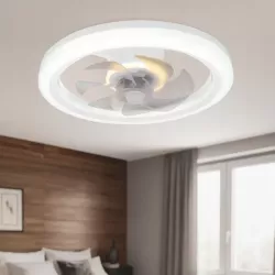 Lampa z WIATRAKIEM sufitowa LED regulacja plafon 45W 3 BARWY pilot BIAŁY-5904703014843
