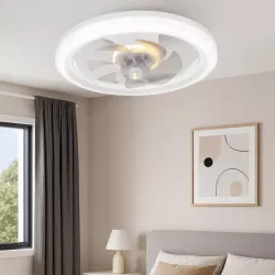 Lampa z WIATRAKIEM sufitowa LED regulacja plafon 45W 3 BARWY pilot BIAŁY-5904703014843