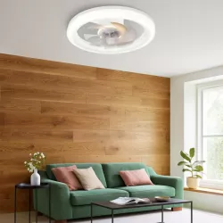 Lampa z WIATRAKIEM sufitowa LED regulacja plafon 45W 3 BARWY pilot BIAŁY-5904703014843