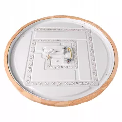 Lampa sufitowa plafon LED regulacja 54W 3 BARWY pilot BIAŁY drewno XUDO-5904703014836