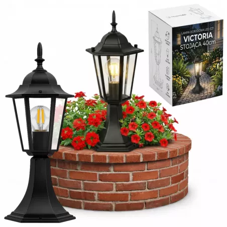 Lampa ogrodowa stojąca słupek LED 40cm zewnętrzna E27-5903002036778