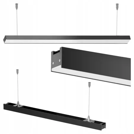 Lampa LED wisząca liniowa biurowa 150cm 45W 4500K czarna XUDO-5904703025382