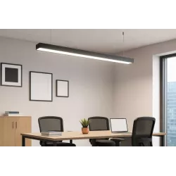 Lampa LED wisząca liniowa biurowa 150cm 45W 4500K czarna XUDO-5904703025382
