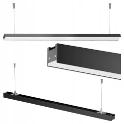 Lampa LED wisząca liniowa biurowa 190cm 60W 4500K czarna XUDO-5904703025429