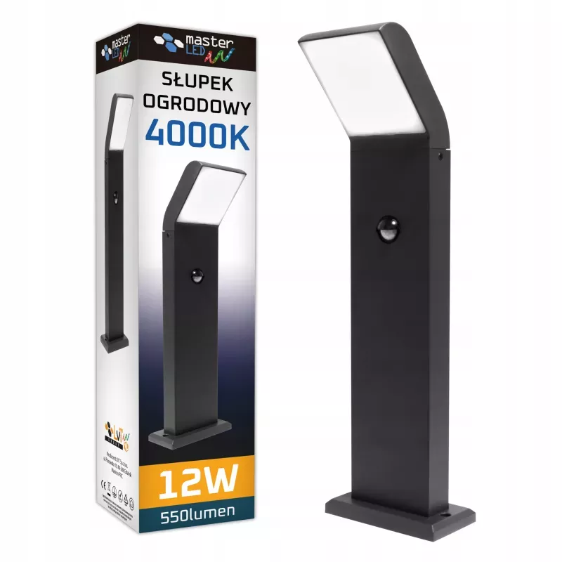 Lampa LED Ogrodowa stojąca słupek 50cm CZUJNIK RUCHU zewnętrzna 4000K LED-5908263380387