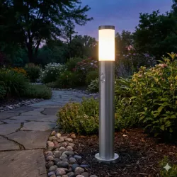 Lampa Ogrodowa stojąca słupek 65cm CZUJNIK RUCHU zewnętrzna E27 LED-5908263380561