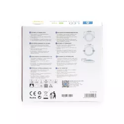 Downlight podtynkowy LED E6 9W okrągły 3000K ciepły - 8433325210069