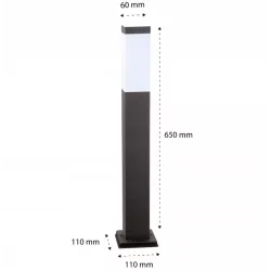 Lampa Ogrodowa stojąca słupek 65cm zewnętrzna E27 LED czarna-5908263386914
