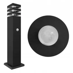 LAMPA DO OGRODU CZUJNIK RUCHU ZEWNĘTRZNA CZARNA E27 LED 60CM-5908263389458