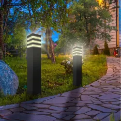 LAMPA DO OGRODU CZUJNIK RUCHU ZEWNĘTRZNA CZARNA E27 LED 60CM-5908263389458