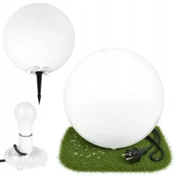 Lampa LED WBIJANA KULA Ogrodowa 35CM Biała NAZIEMNA E27-5908263383760
