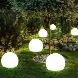 Lampa LED WBIJANA KULA Ogrodowa 35CM Biała NAZIEMNA E27-5908263383760